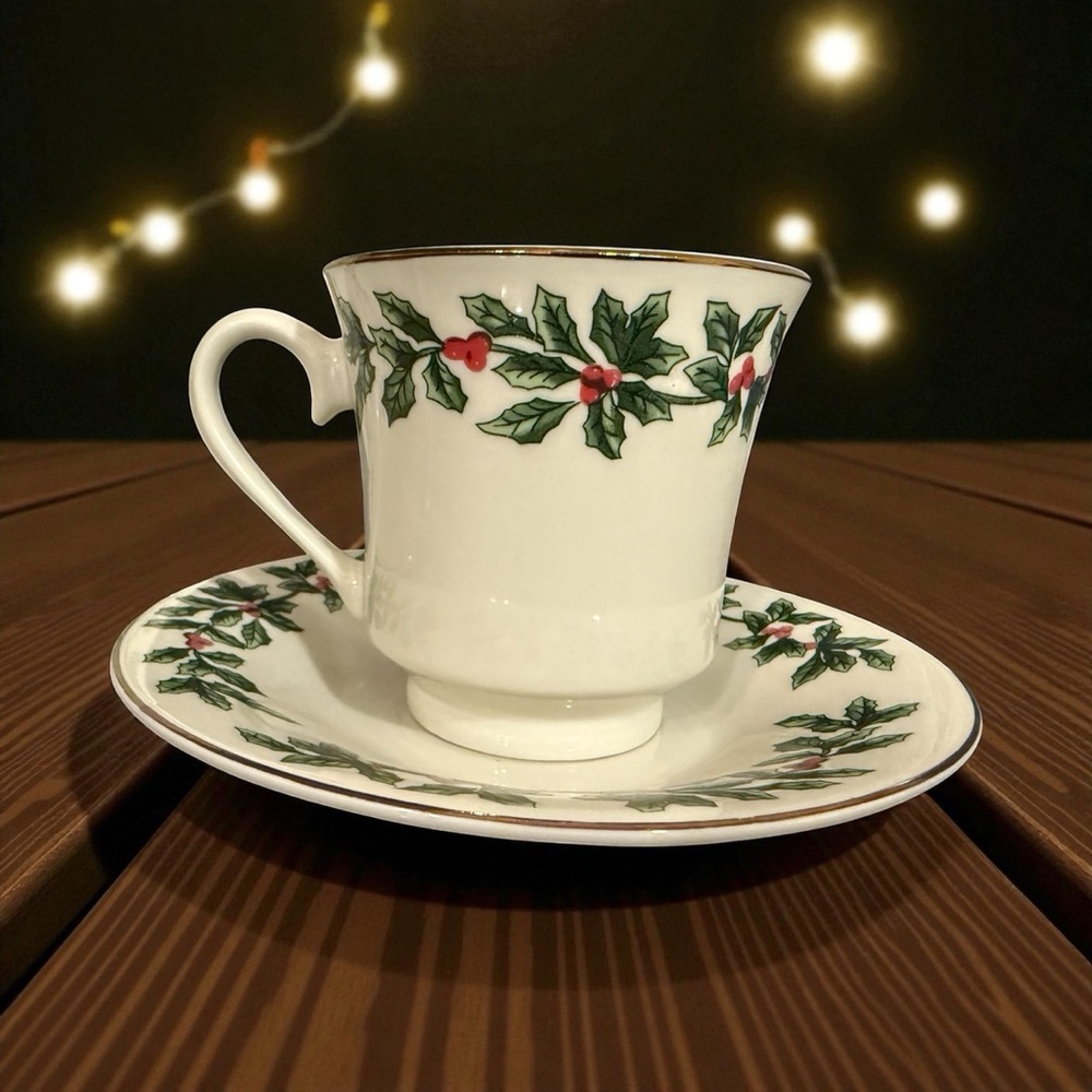 Baum Bros Holly Collection 20pc Dinnerware Set- 4 Complete 5pc Place Settings - Picture 5 of 12